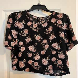 Forever 21 Black & Pink Floral Blouse - size M